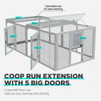 Aivituvin 20.7 sq ft Chicken Coop Run Extension for Outdoor, Heavy Duty Metal Chicken Run with Safety Lock Doors, 79"x38"x27"