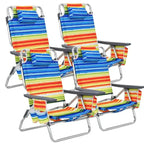 CraftPorch 4-Pack Folding Beach Chairs With 5-Position Recline