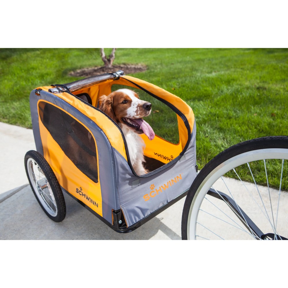 Schwinn Rascal Pet Bicycle Trailer, 16-Inch Wheels, 50 Lbs. Capacity, Orange