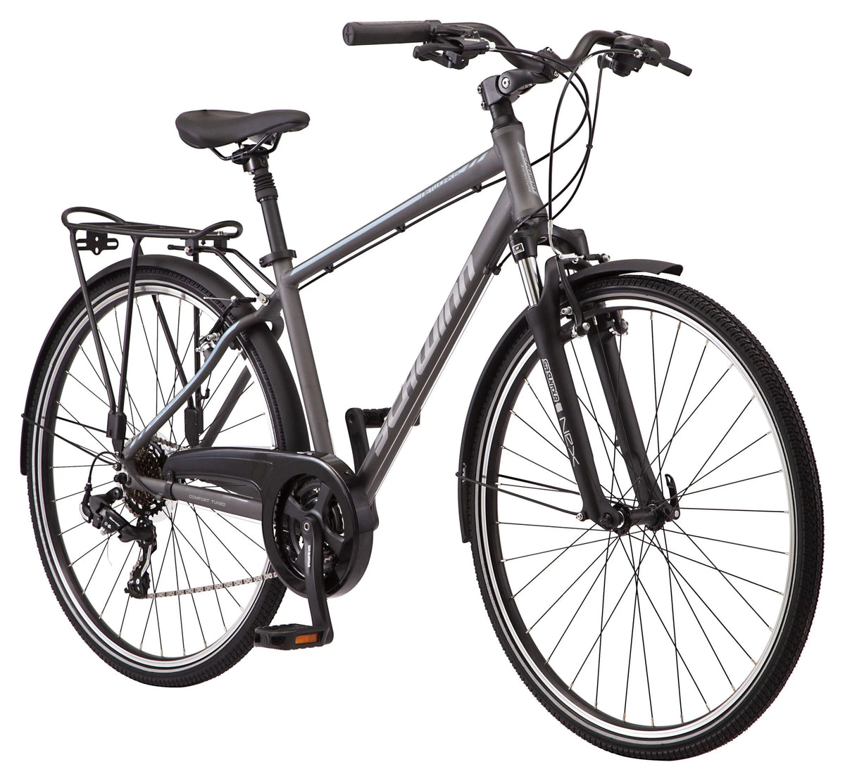 Schwinn Network 6c Hybrid Bike, 21 Speed, 19.5 Inch Frame, 700c Wheels, Gray