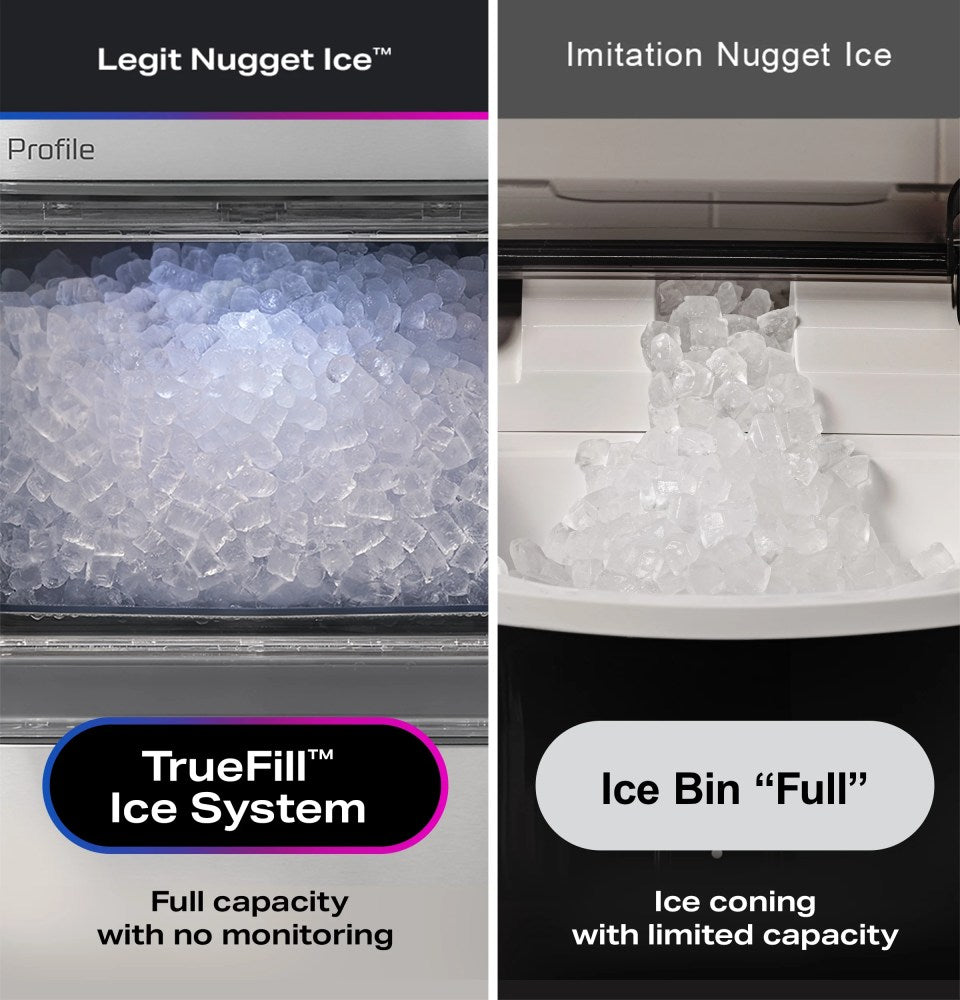 GE Profile Opal 2.0 Ultra Nugget Ice Maker With Scale Inhibiting Filter, Scoop, 38 lbs In 24 Hours, WiFi - Stainless Steel