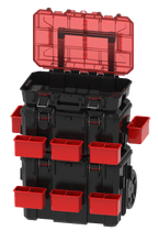 Hyper Tough Hyper Stack 3-Piece Modular Rolling Toolbox System, Black