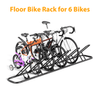 JOZ 6 Bike Floor Parking Racks, Bicycle Outdoor and Indoor Storage Racks, Black