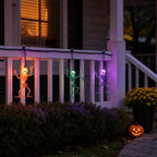 Indoor/Outdoor 30-Count LED Skeleton Icicle Lights, Purple and Warm White, 6', Halloween by Way To Celebrate