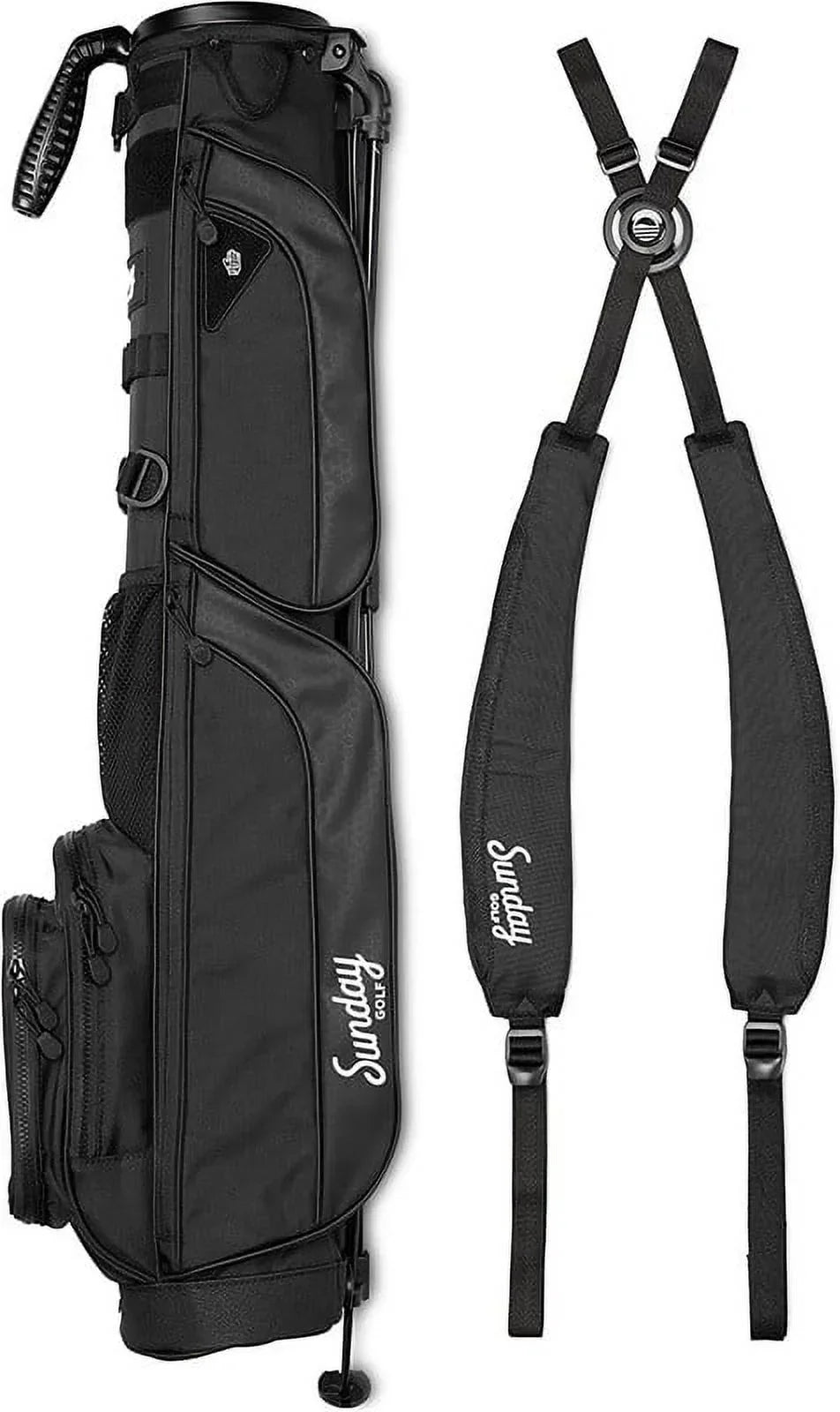 Sunday Golf Lightweight Golf Stand Bag, 3.4 Pounds, Matte Black - Loma XL