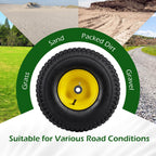 Costway 2 Pack 15 x 6.00-6 Tube-type Tires & Wheels with 3-4.6” Centered Hub, 3/4” Bushing
