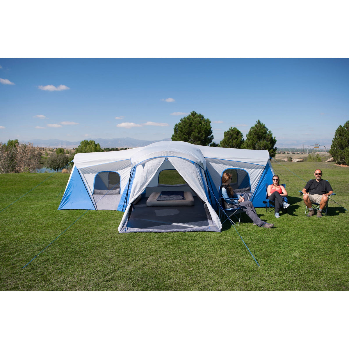 Ozark Trail Hazel Creek 16-Person 3-Room Family Cabin Tent, 3 Entrances