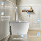 Modern One-Piece Toilet with Pressure-Assisted Flush, Hands-Free Foot Kick & Button Flush, 1.0 GPF WaterSense, 1000g MaP Flush, Soft Close Seat