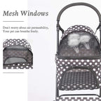 Foldable Pet Travel Stroller For Cats & Dogs, Waterproof, 4 Wheels, Black