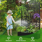 FOOWIN 71 in H Metal Trellis Planter Raised Garden Bed With Drainage Hole, Black