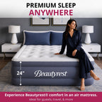 Beautyrest Sensa-Lux Deluxe 24" Queen Air Mattress with Built-In Pump, Auto Shut-Off, Cushioned Coil-in-Coil Comfort