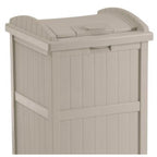 Suncast Trash Hideaway Outdoor Patio Trash Can Bin, 33 Gallon, 1 Java and 1 Taupe