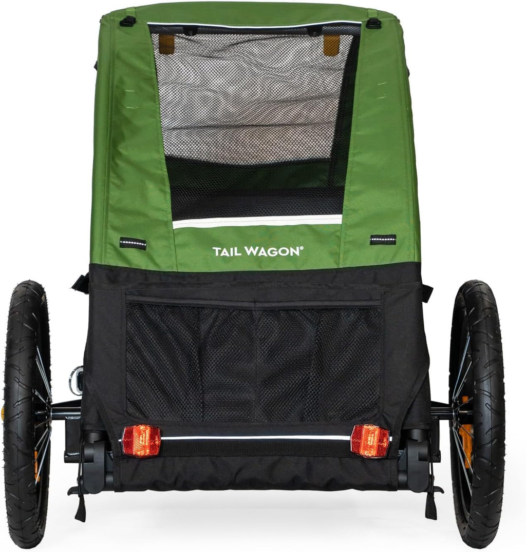 Burley Pet Bike Trailer, 75 Pounds, Fern Green/Black/White - Tail Wagon 947108