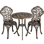 Yaheetech 3-Piece Aluminum Patio Bistro Set With 2 Chairs And Table - Antique Finish