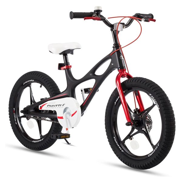 18 Inch Magnesium Alloy Kids Bike With Dual Disc Brakes, Lightweight Frame, Black