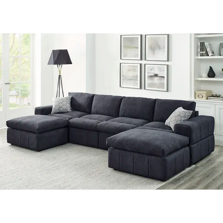 134in Wide Reversible Modular Sectional With Ottoman
