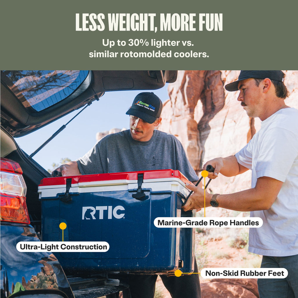 RTIC 52 Qt 76-Can Ultra-Light Ice Chest Cooler, Marine/Canvas