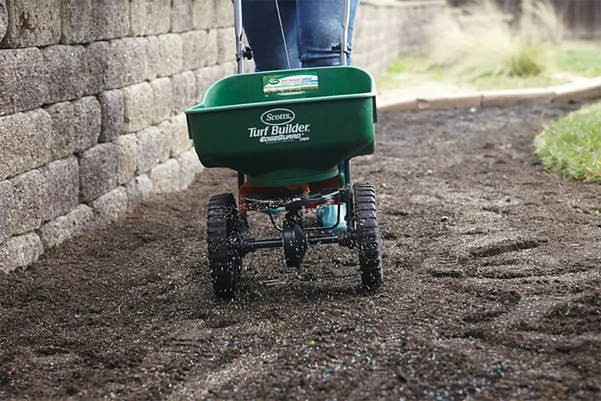 Scotts Turf Builder EdgeGuard Mini Broadcast Spreader - 5,000 Sq. Ft.