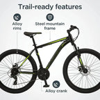 Schwinn Sidewinder Men's 26-Inch 21-Speed Mountain Bike, Black - S2792WMDS