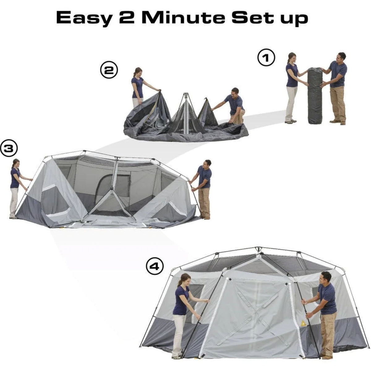 Ozark Trail WMT-171582 17 ft x 15 ft 11-Person Instant Hexagon Cabin Tent