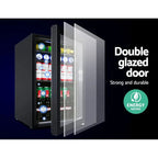 Devanti 70L Glass-Door Bar Fridge, Black