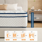 QOFYU Plush Queen Mattress 12 inch, Queen Size Spring HybridGel Memory Foam Mattress, Queen Mattresses in a Box