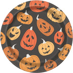 Jack-o'-Lantern Disposable Paper Plates, Multicolor, 8.5", 8 Count, Halloween by Way To Celebrate