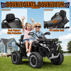 Joyracer ATV for Kids, 24 Volt Ride on Toys, 800W 4 Wheeler with 2 XL Seater, EVA Tires Power Car Wheels with Remote, Knee Pad, Music, Bluetooth, USB