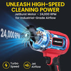 Bullseye Blower Cordless Leaf Blower, Handheld Turbo Jet with 2 Batteries, 20V 350W Electric Air Power for Patio, Garage Cleaning and Car Drying, As