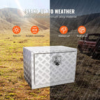 VEVOR Underbody Truck Box, 24"×14"×16" Pickup Storage Box, Heavy Duty Aluminum Diamond Plate Tool Box with Lock and Keys, Waterproof Trailer Storage