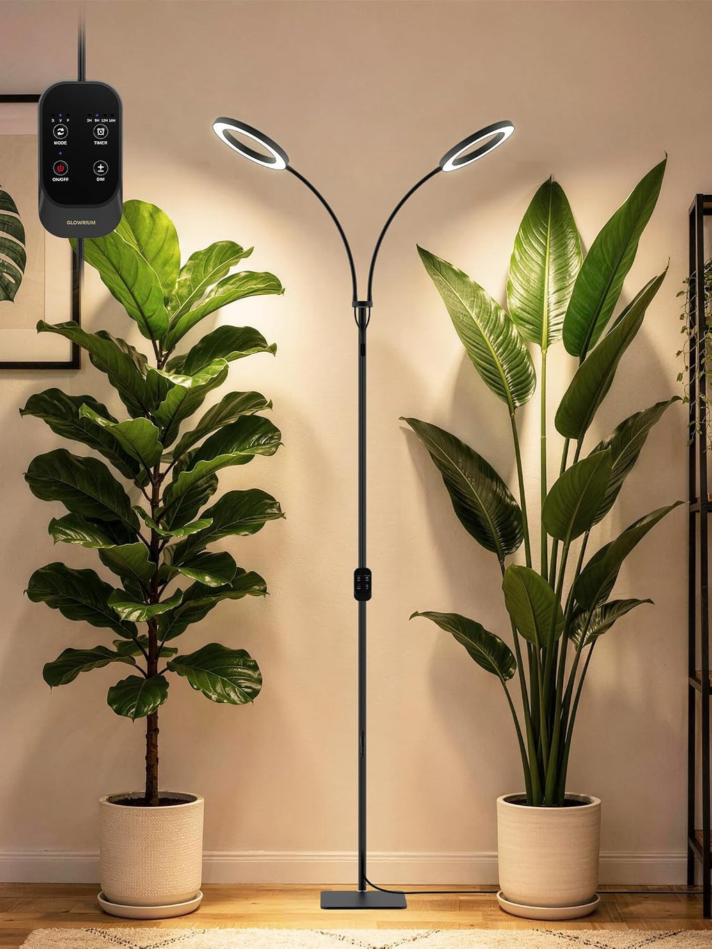 48W Grow Lights for Indoor Plants, Full Spectrum LED Plant Light with Stand