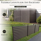 Air Conditioner Fence 3 Panels, 42" H x 9.5 FT W Metal Outdoor Privacy Screen, No Digging HVAC Fence with Louvered Panels, Privacy Fence for AC Unit