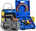 OMT 4 CFM 1/3 HP 1-Stage AC Vacuum Pump and Gauge Set for R134a R22 R410a