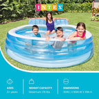 INTEX Round Family Lounge Inflatable Swimming Pool for Kids and Adults