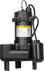 VIVOHOME 1 HP Cast Iron Sewage/Effluent Pump for Basement, Septic Tank