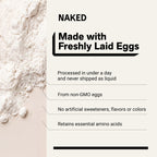 Naked 3LB Non-GMO Egg White Protein Supplement Powder, Unflavored, No Additives, Paleo, Dairy Free, Gluten Free, Soy Free – 25g Protein, 44 Servings