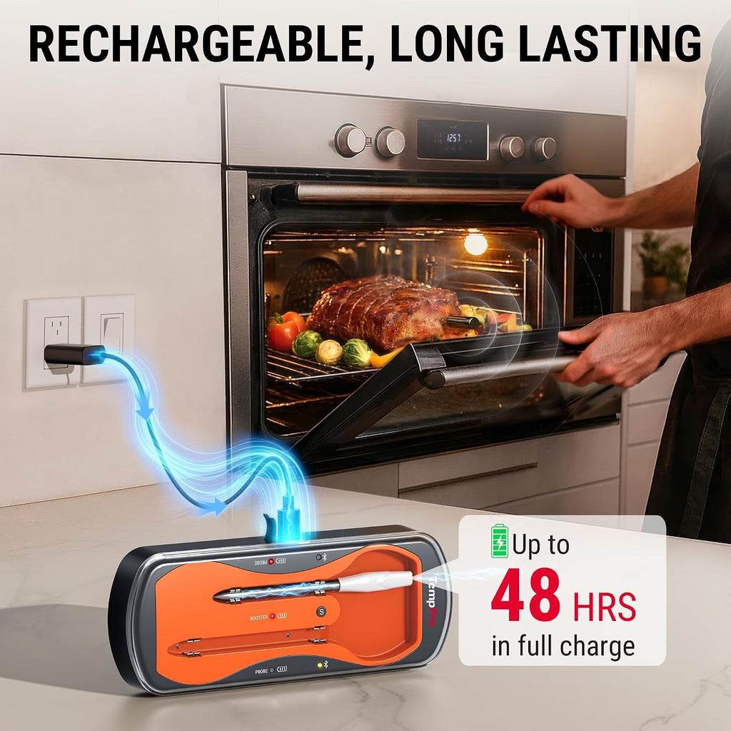 TempPro TempSpike 500ft Wireless Meat Thermometer with Long & Short Probes