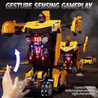 1:10 Big Size Transform RC Car, Gesture Sensing Remote Control Car (Yellow)