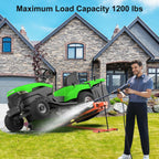 1400LB Lawn Tractor Lift Jack & Riding Mower Lift with Rotating Sleeve & Manual and Power Tool Handle, 3-Min Quick Setup, Anti-Slip Base, Heavy-Duty