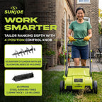 Sun Joe Corded Electric Lawn Dethatcher & Scarifier, 12-Amp, AJ798E