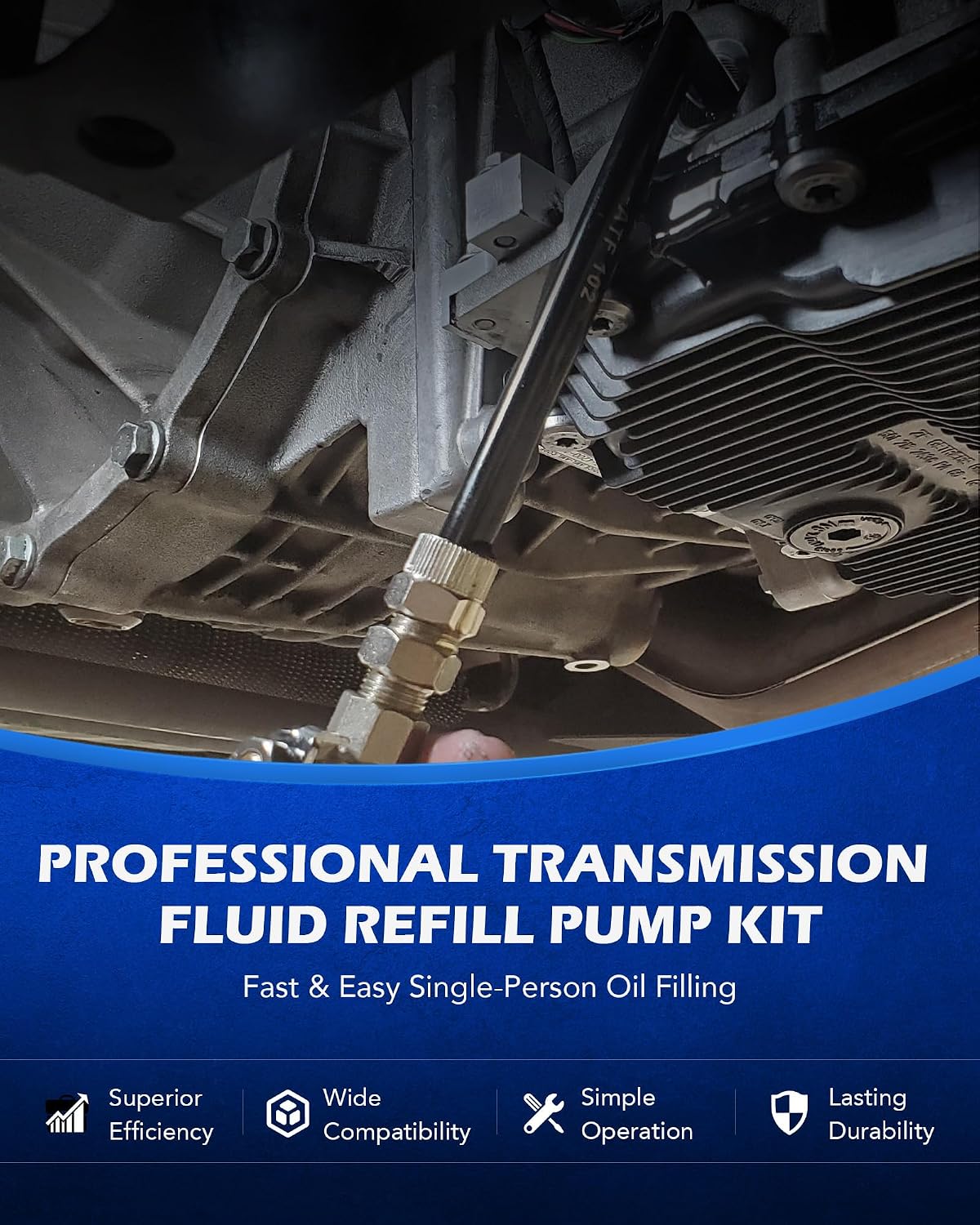 OMT 2 Gallon Transmission Fluid Transfer Pump Set with 15 ATF Adapters