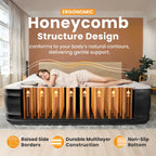 Dr. air Queen Air Mattress with Built-in Pump, 18" Raised Blow Up Mattress, 800 lbs Max Honeycomb Air Bed, 48Hr Leak-Proof Test, 3min Inflatable