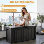 Outdoor Storage Box, 165 Gal Gen 2 Resin Deck Box w/ Gas Struts & Wheels