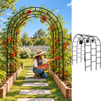 Thickened Tube 3-Layer, 88" H x 63" W x 44.5" D, Garden Arch Trellis Tunnel, Heavy Duty Metal Arbor for Climbing Plants, Outdoor Wedding Decorations