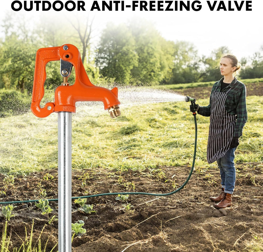 Frost Proof Yard Hydrant - Freeze-Free Outdoor Faucet for Garden, Farm & Irrigation, 3/4" Pipe Connection, 4.25ft Length, 12" Bury Depth (4.25 FT)