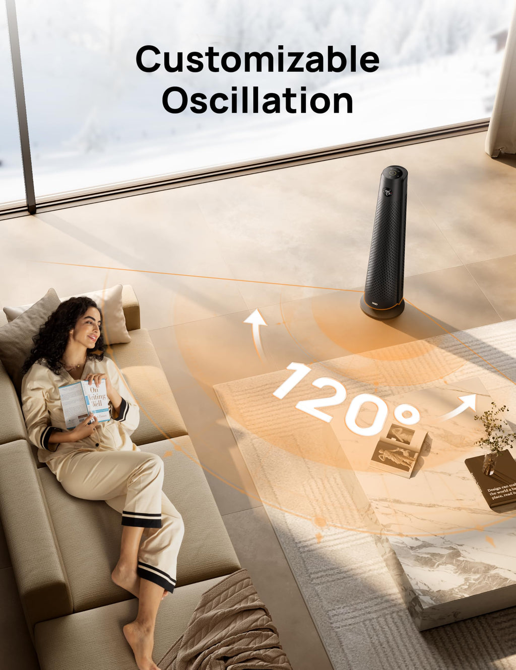 DREO Space Heater Large Room, 120° Oscillation, 30" Heaters with Remote
