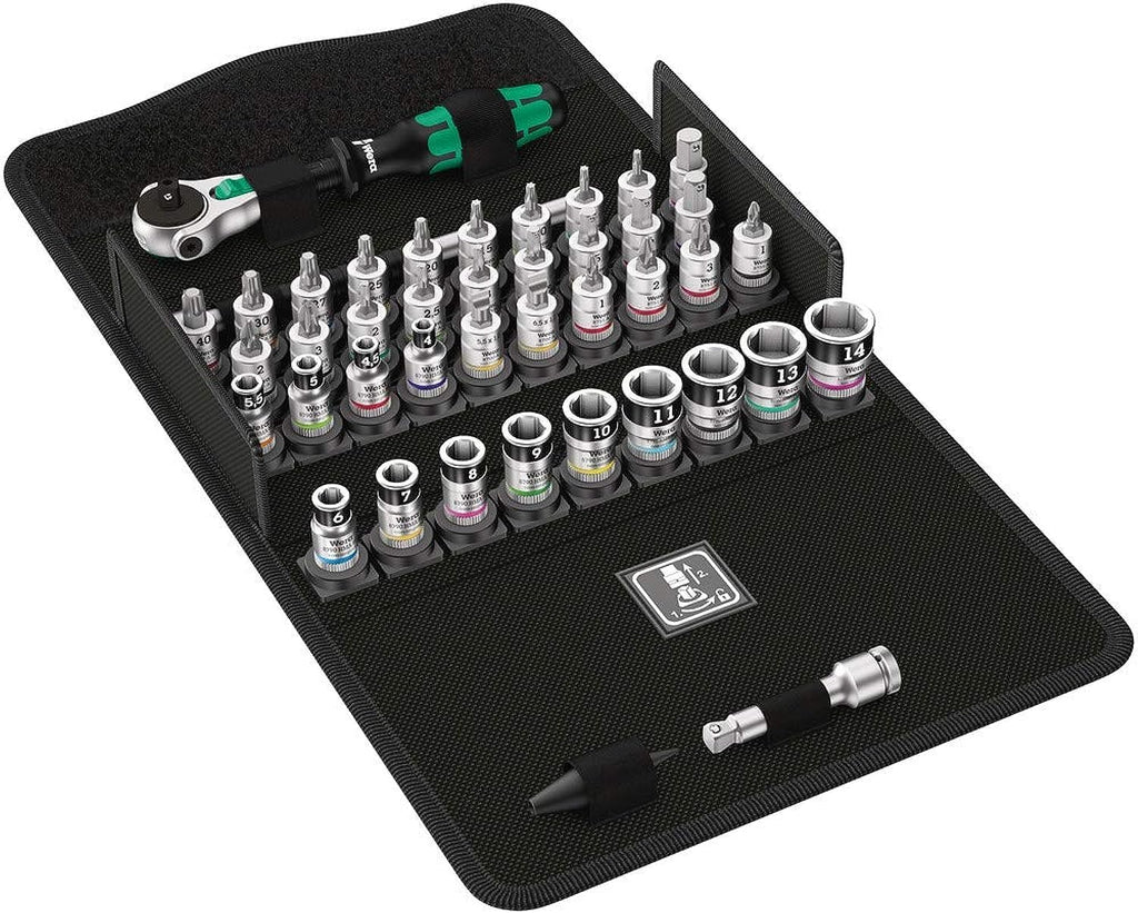 Wera 05003755001 8100 SA ALL-IN ZYKLOP SPEED RATCHET SET 1/4" DRIVE WITH HOLDING FUNCTION METRIC 42 PIECES