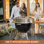 onlyfire Stainless Steel Weber Kettle Rotisserie Ring Kit Barbecue Tool Kit