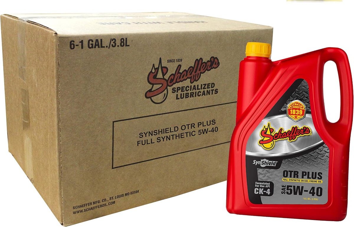 Schaeffer Manufacturing Co. 9000CK4-006S SynShield OTR Plus Full Synthetic Diesel Engine Oil 5W-40, 1-Gallon Bottle