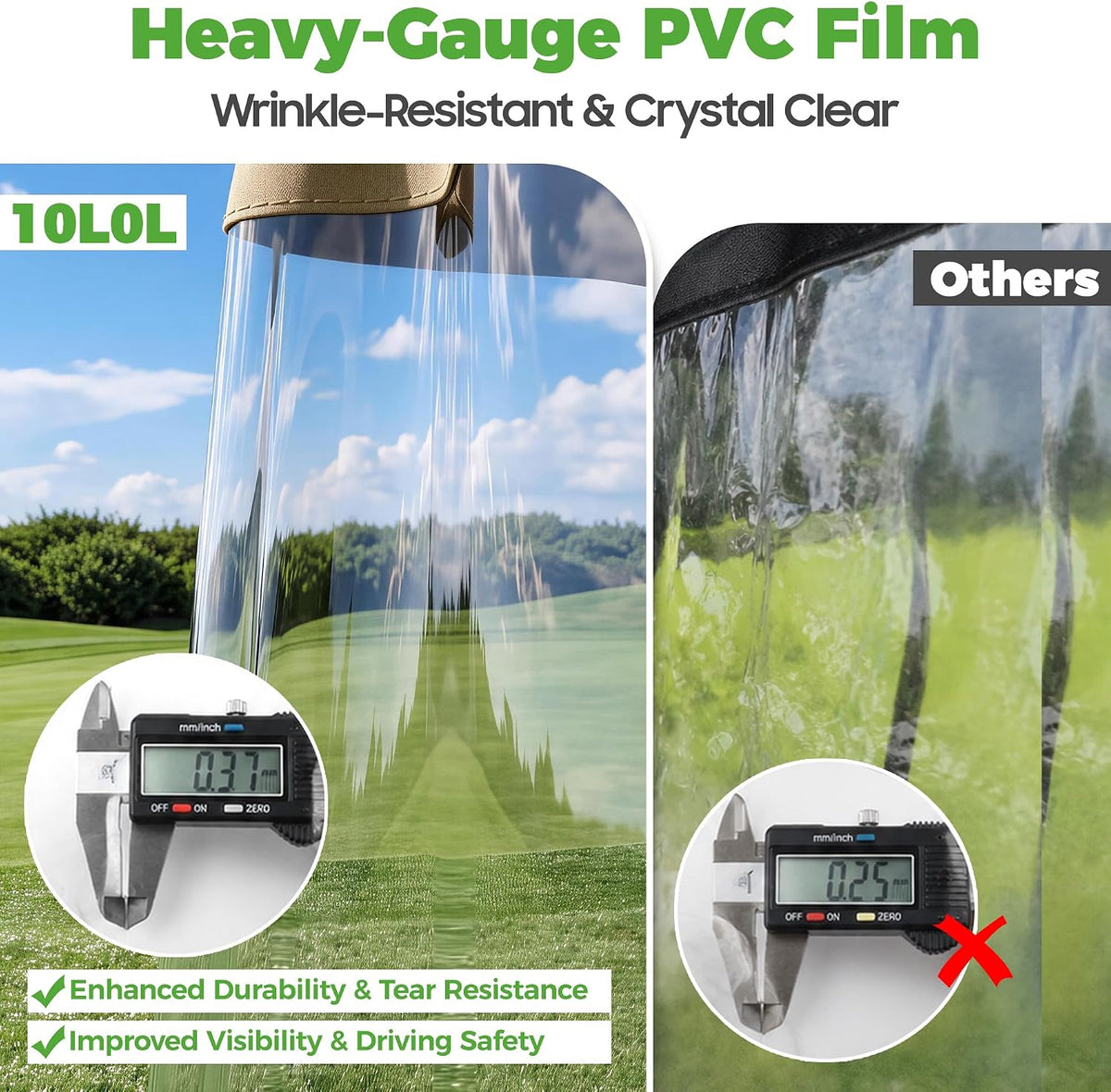 10L0L 4 Passenger Golf Cart Driving Enclosure for EZGO TXT Model